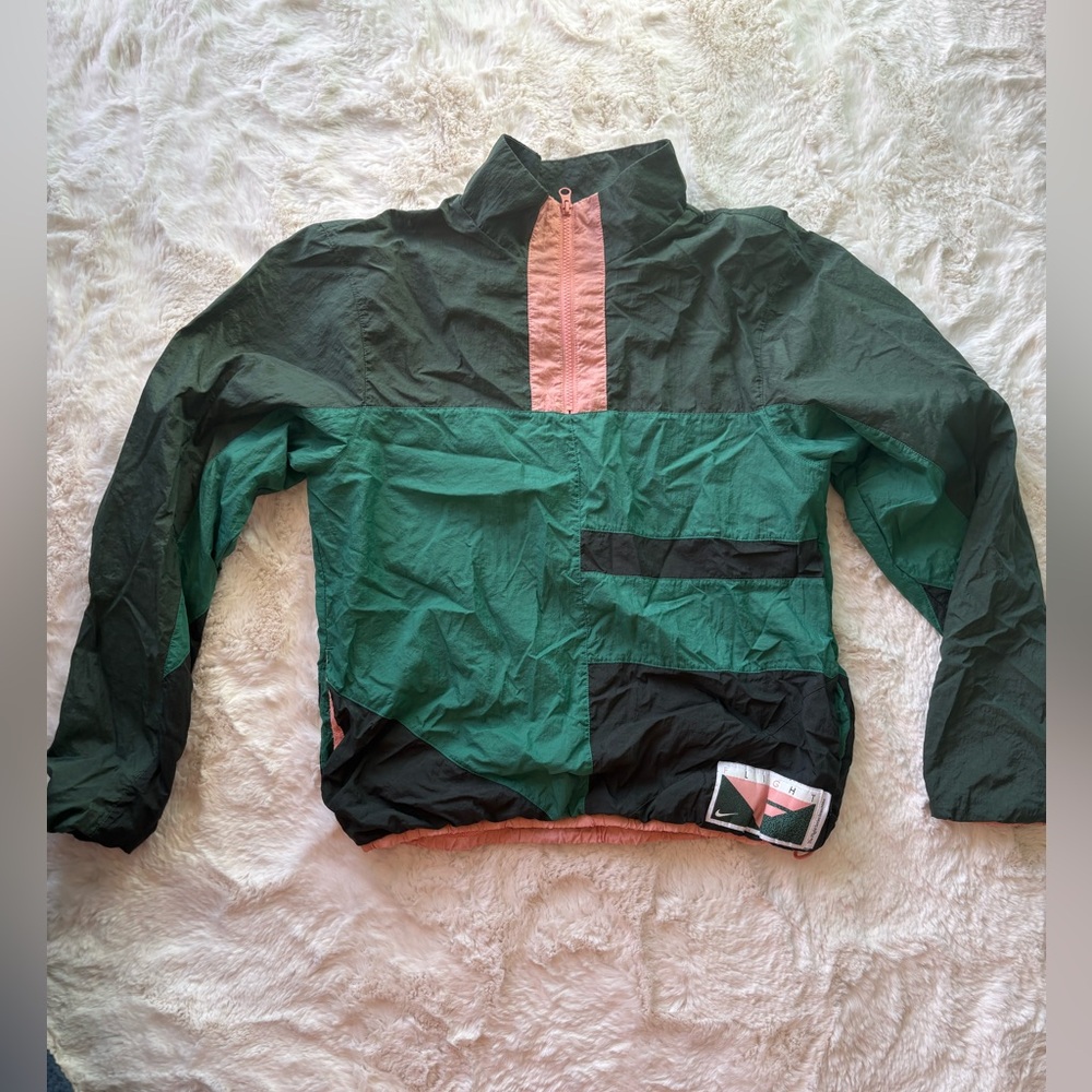 Nike Colorblock Flight Patch Jacket Two Tone Gree… - image 1